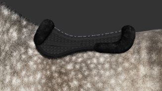 Sadelpadd Correction med bakkant Svart quilt Mattes