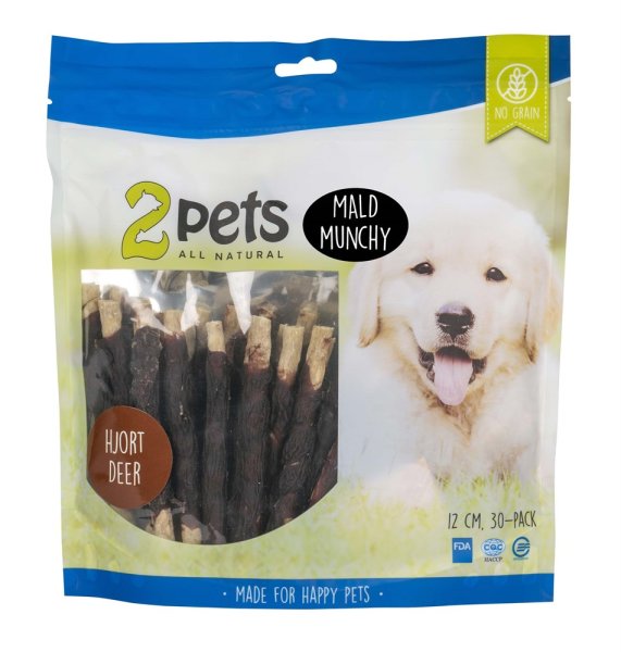 Tuggpinne mald med Hjortkött 12cm 30-pack 2Pets