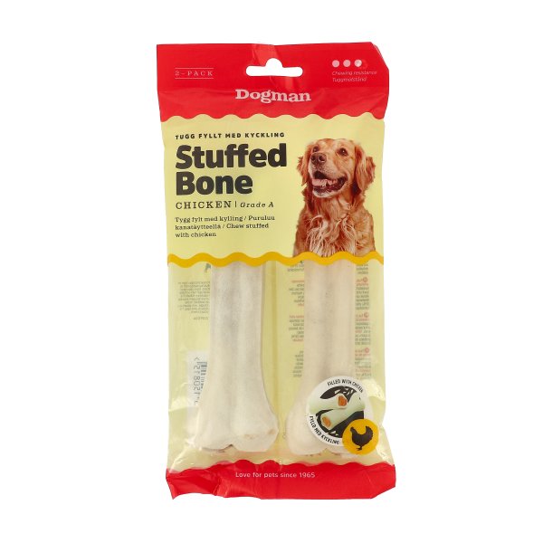 Hundtugg Chicken Stuffed Bone 2p M Dogman
