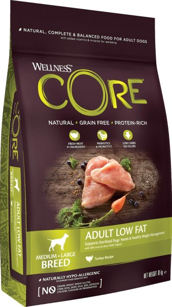 Hundfoder Adult Low Fat Turkey Medium/Large CORE (Storlek: 10 kg)