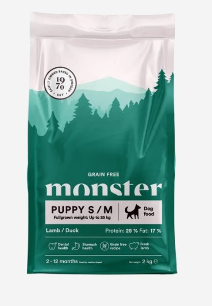 Hundfoder Puppy S/M Grain Free Monster